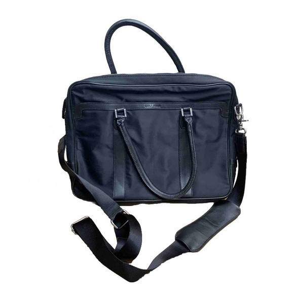 NWT Cole Haan Black Attaché Laptop Messenger Bag - Picture 1 of 10